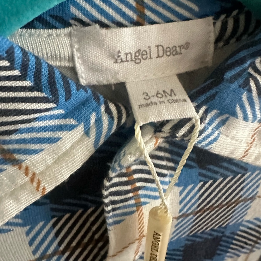 ♥️$10 FLASH SALE♥️ Angel Dear Viscose Bamboo Plaid Top NWT 3-6M - Picture 3 of 3
